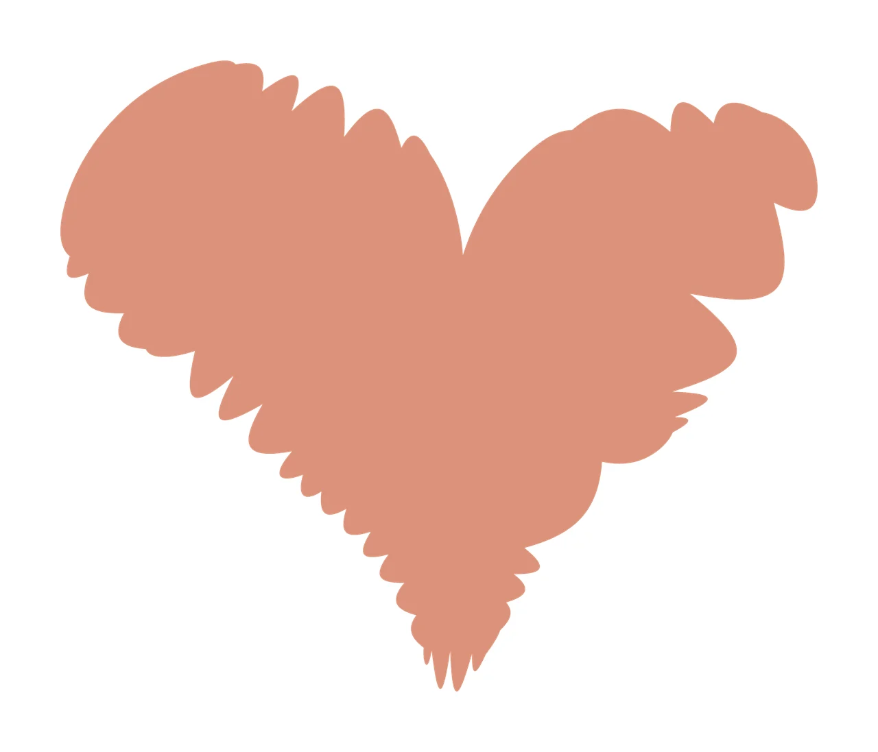 Black Jagged Heart Outline Shape edge lines sketchy white rough