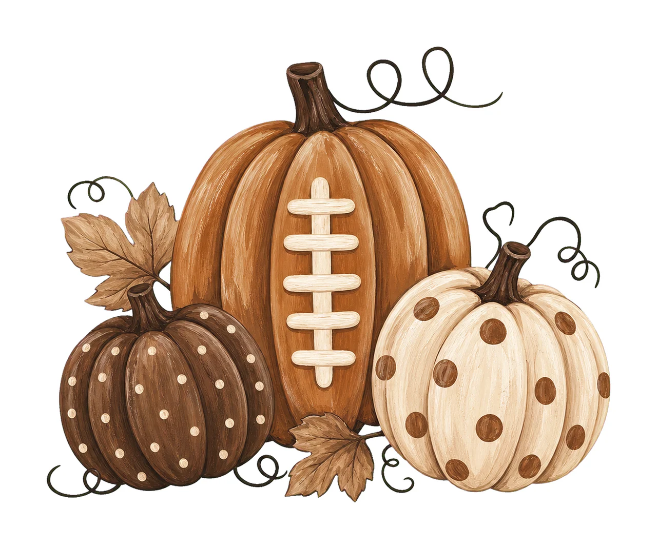 Pumpkin Football Mom Club Polka Dots sublimation Variation D