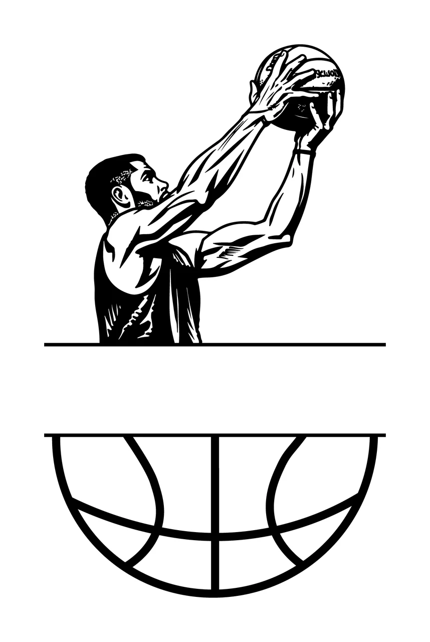 Can Glass Wrap Basketball Player Shooting Ball Split
