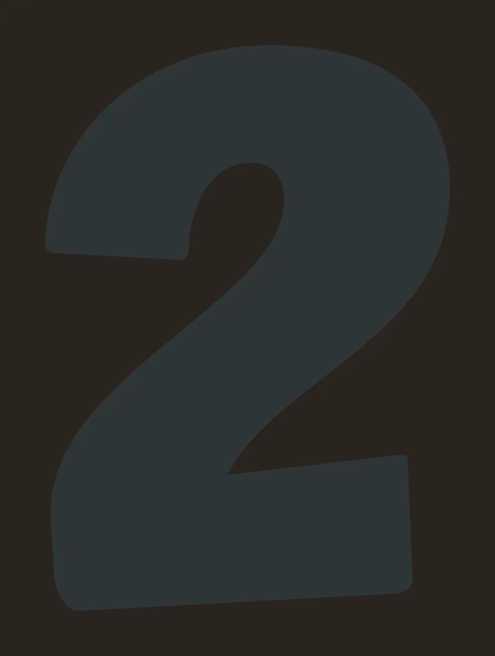 Number 2 Bold Black Digit Two Character typography white plain contrast preview thumbnail