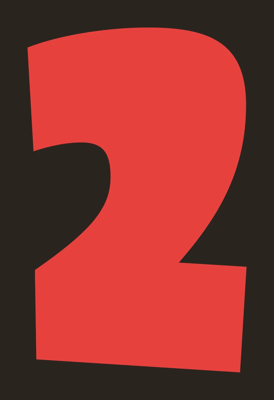 2 Large Bold Black Number Two Isolated typography minimalist contrast preview thumbnail