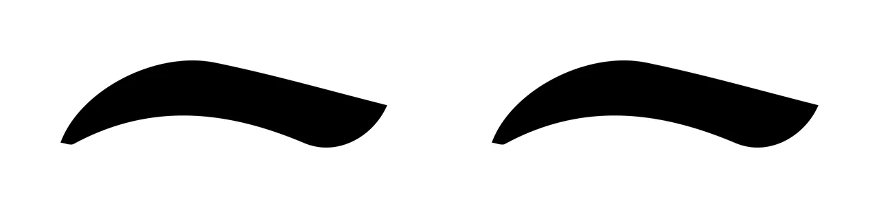 Curved Black Eyebrows On Plain Background Floating Graphic