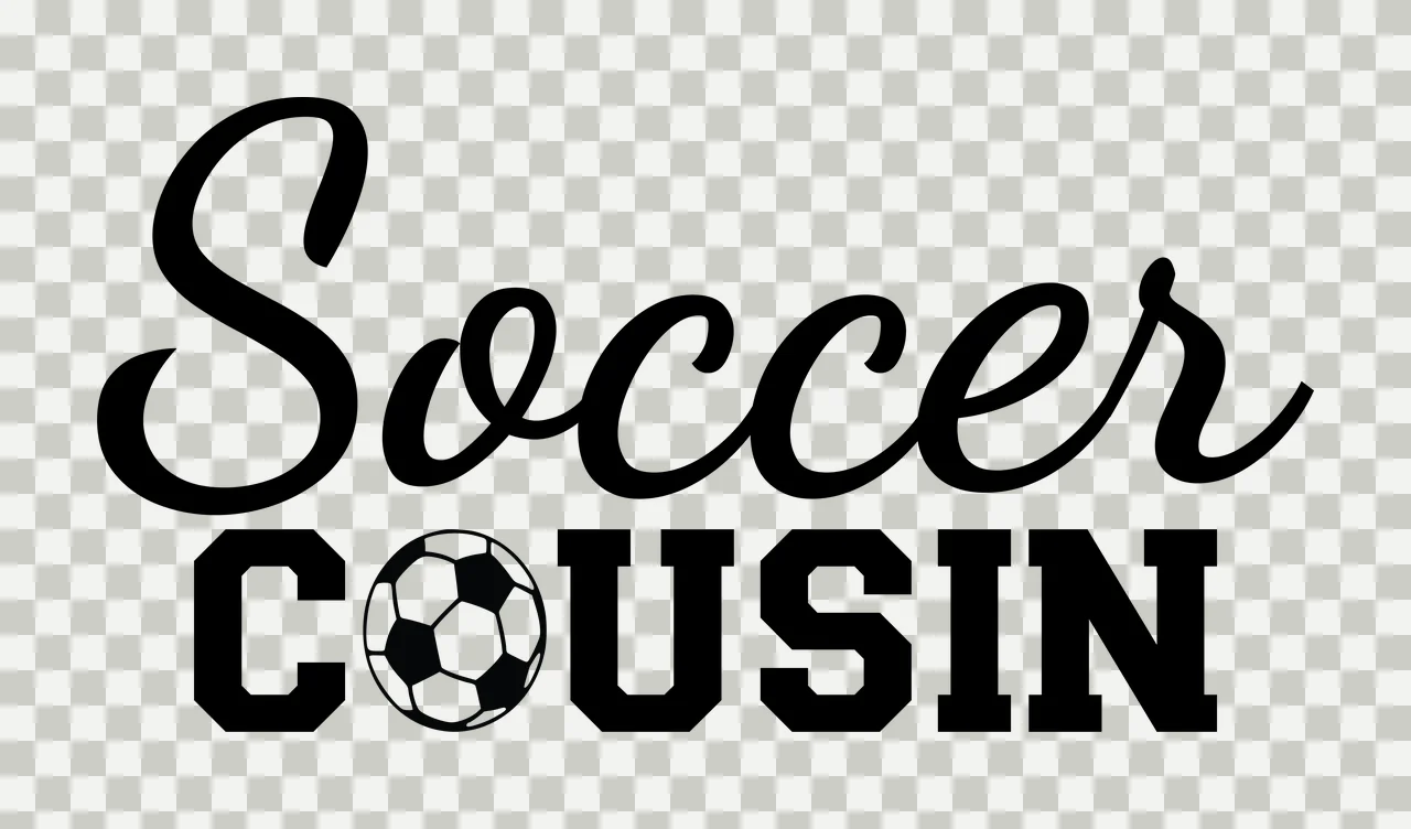 Soccer Cousin Text With A Ball Inside typography black white transparency and detail preview thumbnail