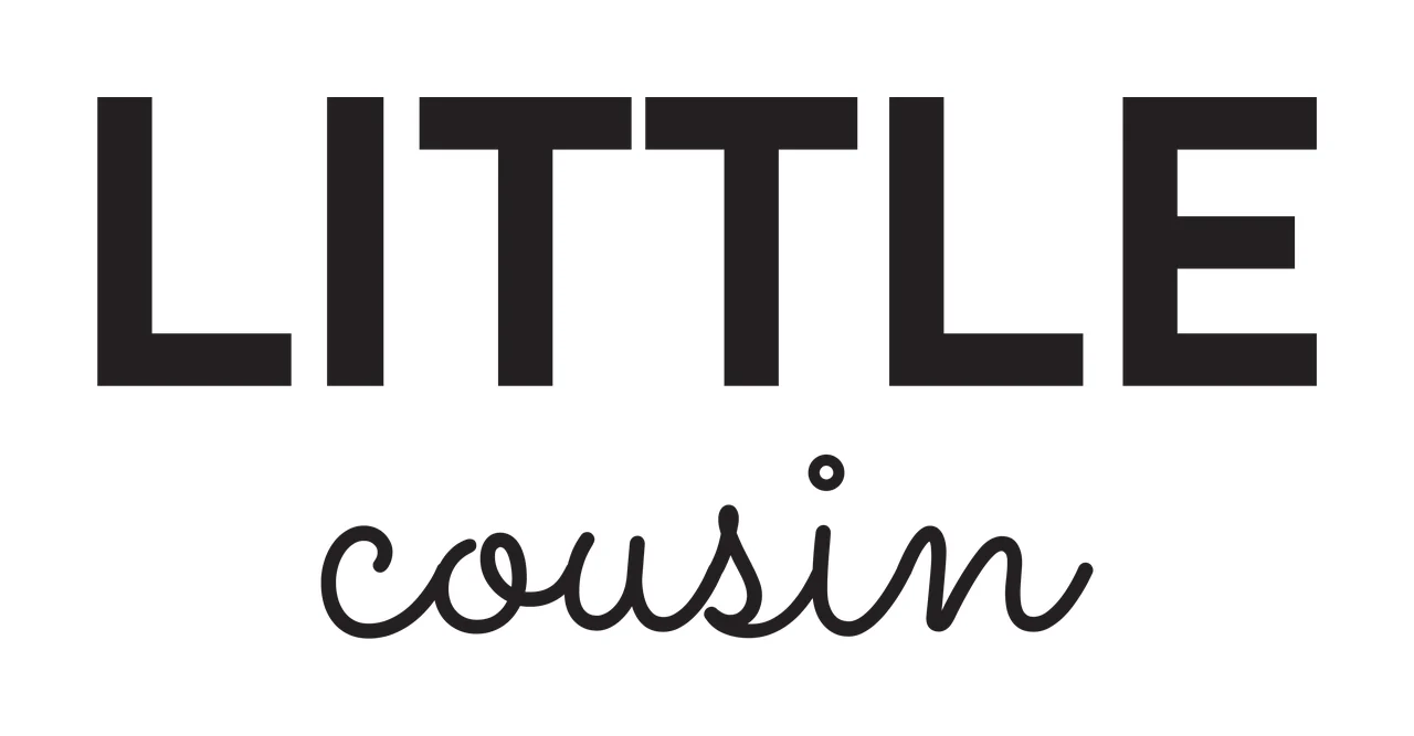 LITTLE cousin Typography Design with LITTLE text in black and white