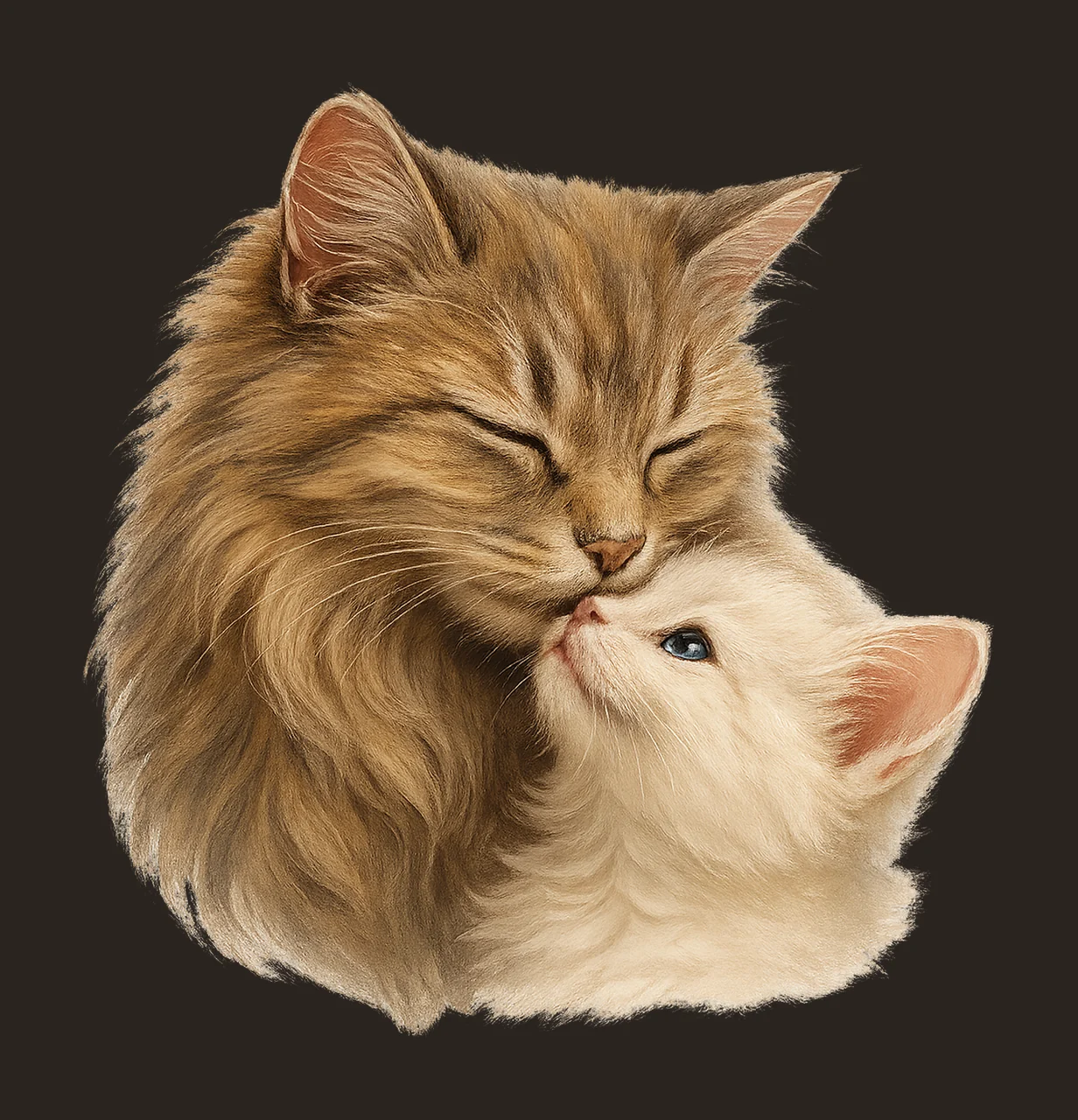 Cat and Kitten Artwork Kitten Love Watercolor Printable Cat contrast preview thumbnail