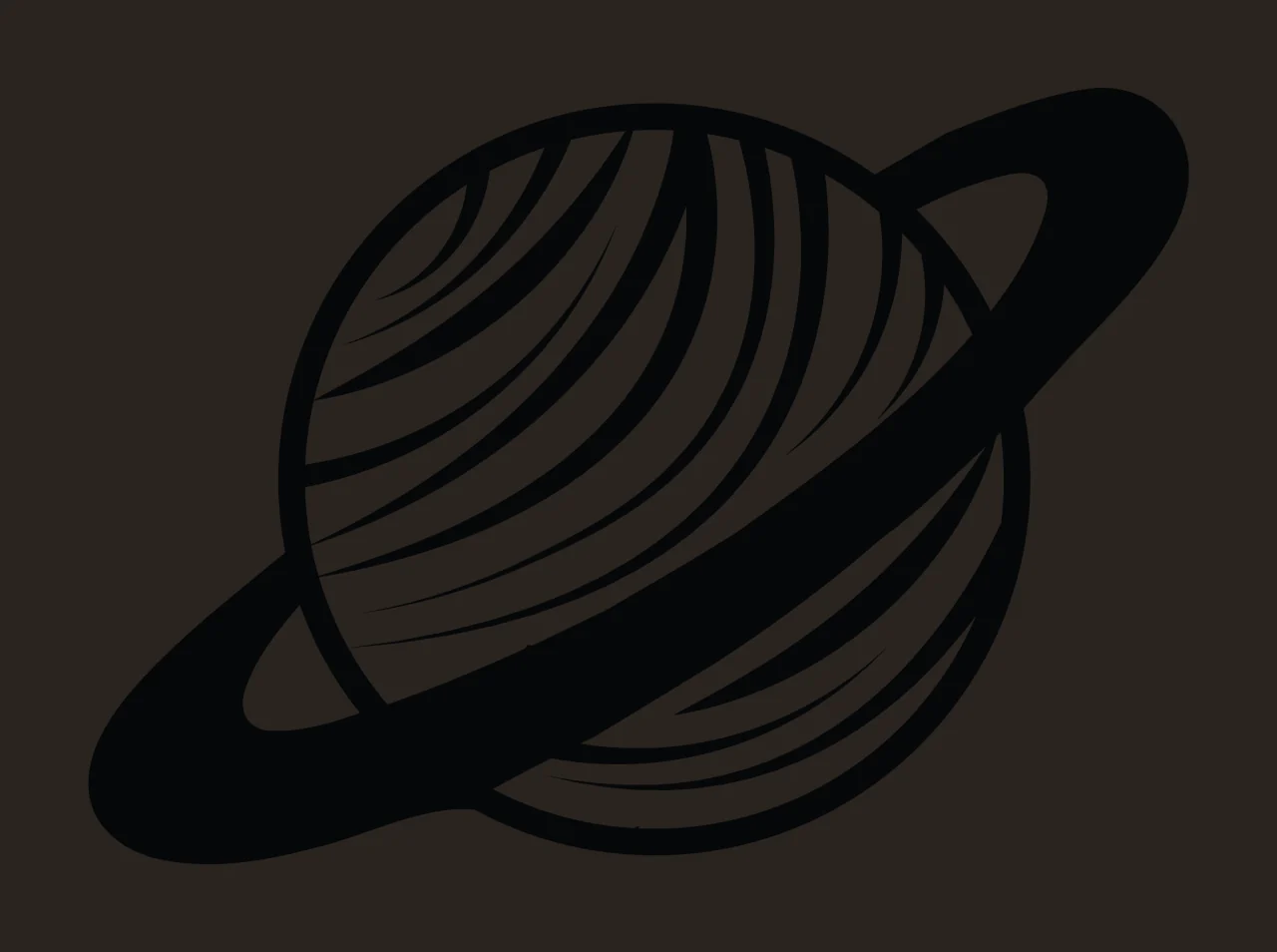 Space Saturn Planet Rings Line Drawing contrast preview thumbnail