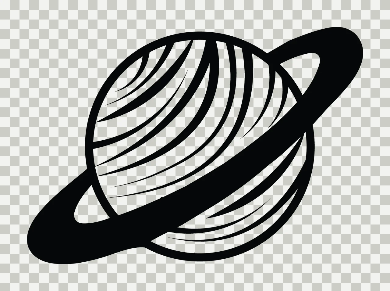 Space Saturn Planet Rings Line Drawing transparency and detail preview thumbnail