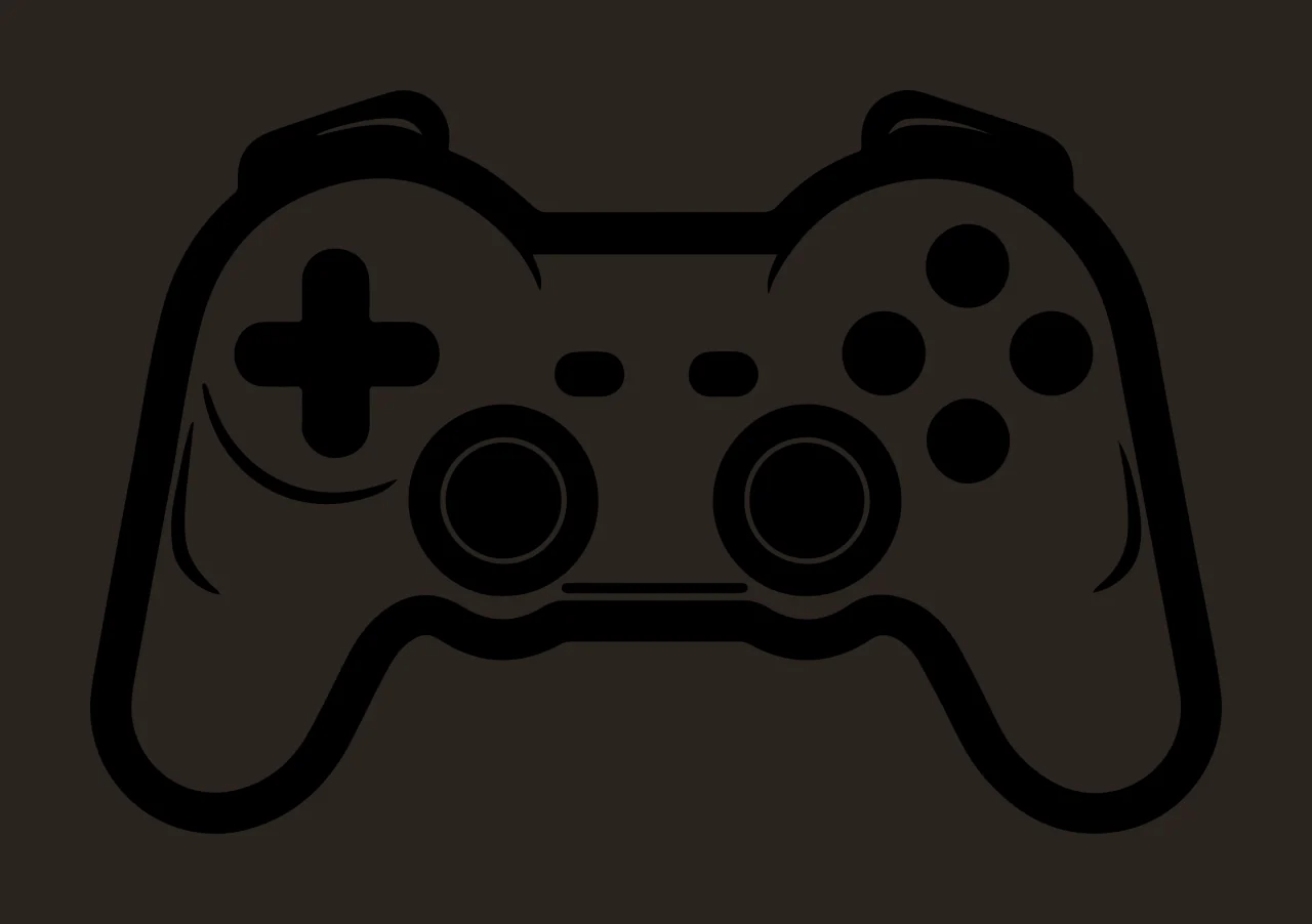Gamepad Controller Outline Icon With Dual Joysticks buttons contrast preview thumbnail