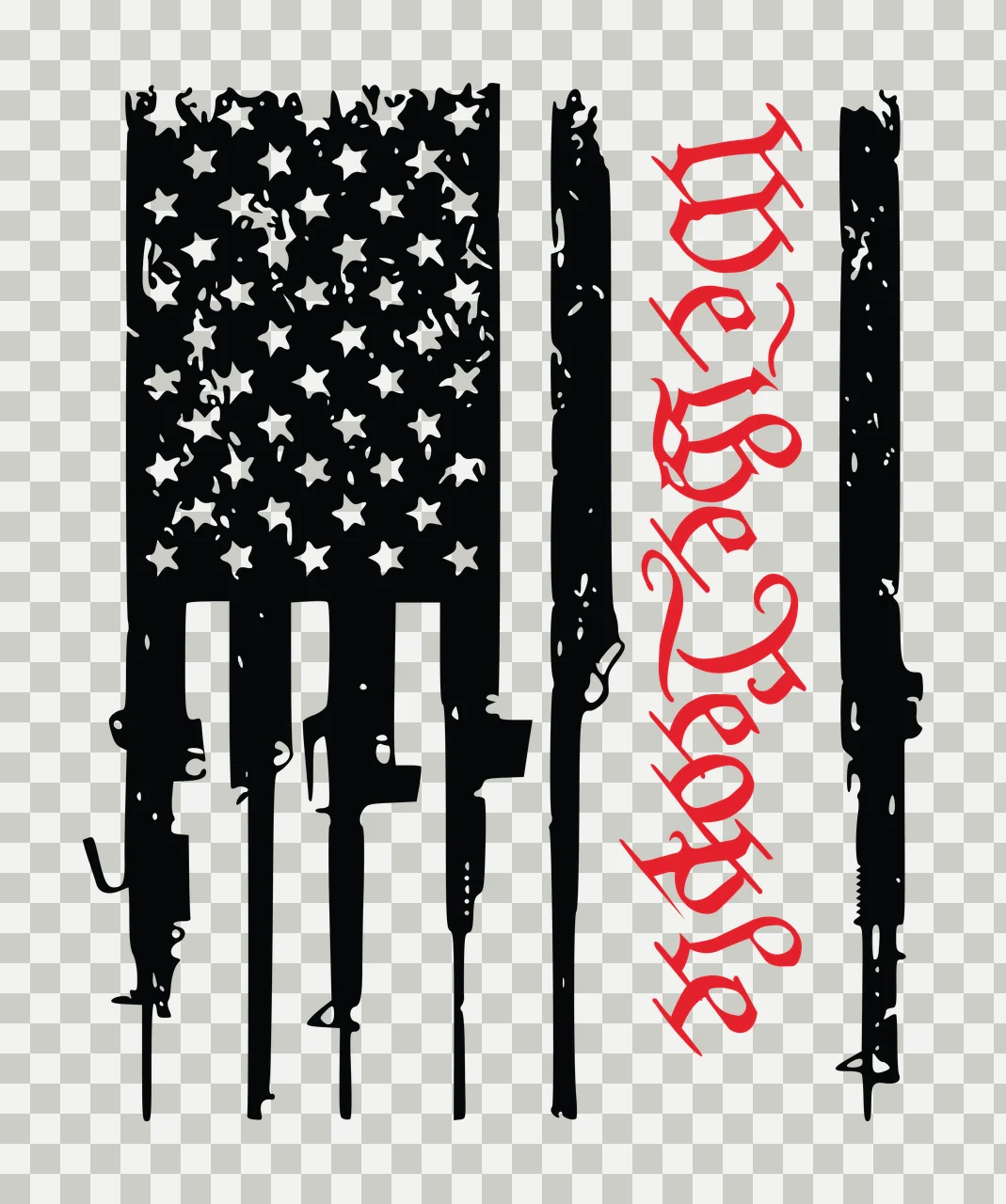 We People Flag A We The People Vertical stars rifles black Variation transparency and detail preview thumbnail