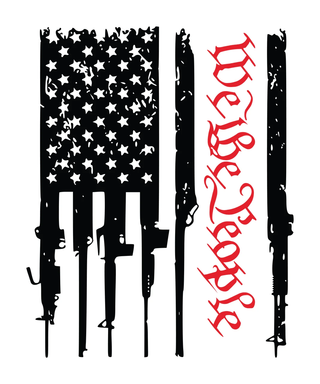 We People Flag A We The People Vertical stars rifles black Variation