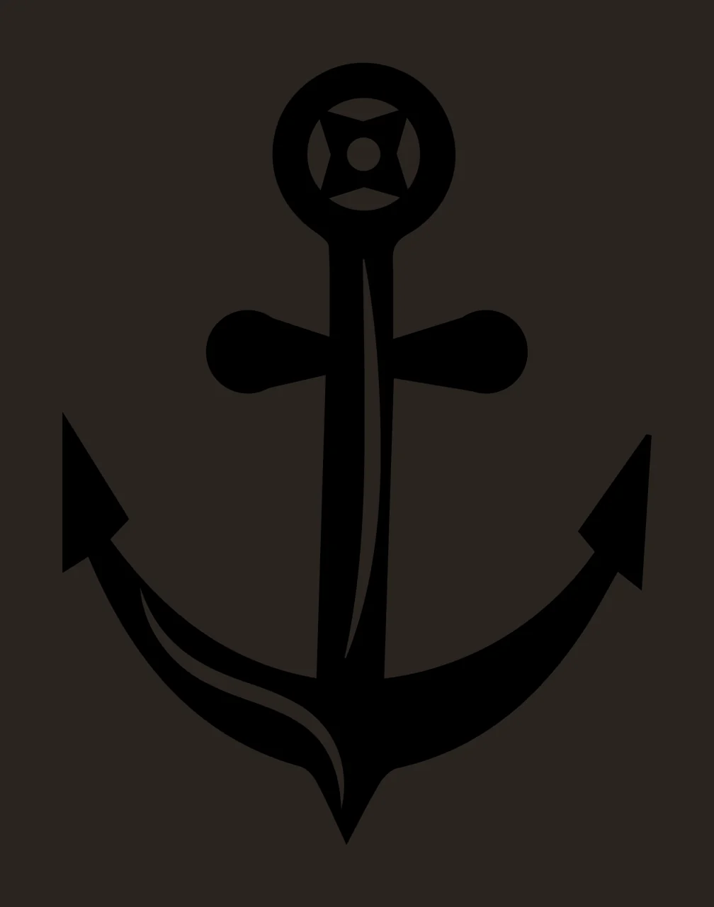 Anchor With Ring And Nautical In Black contrast preview thumbnail