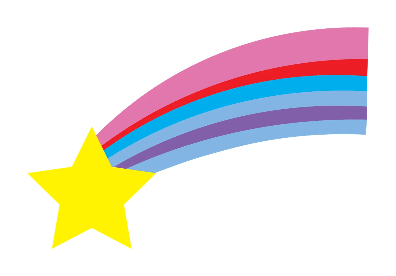 Black Star Shape Trailing Five Horizontal Curved Lines silhouette