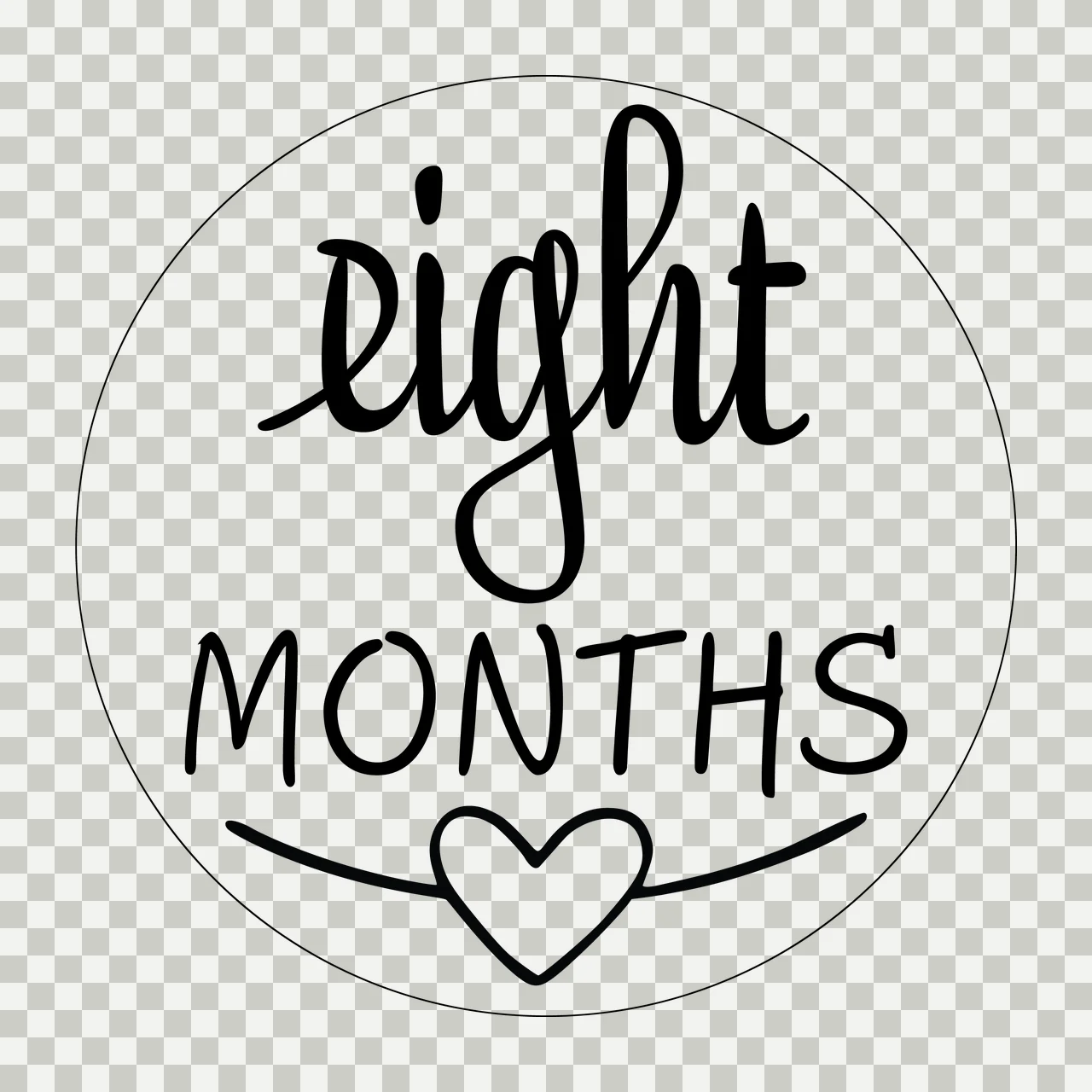 Round Graphic Design With Text And Heart circle black white transparency and detail preview thumbnail