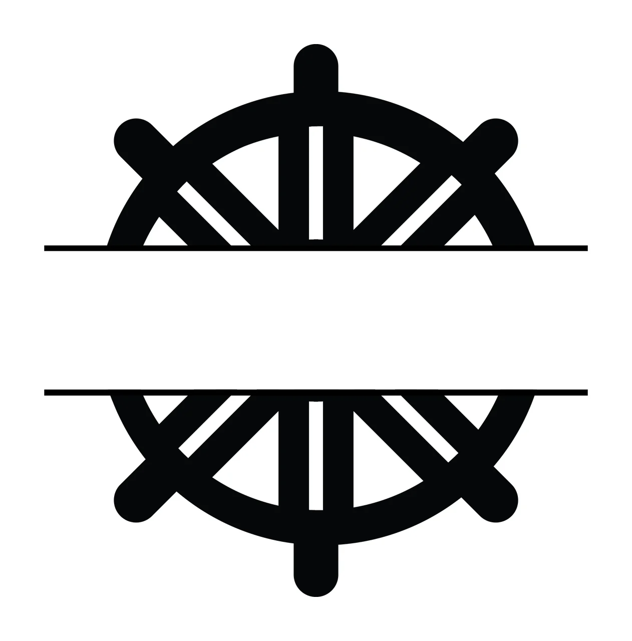 Ship Wheel Stationary With Black And Icon