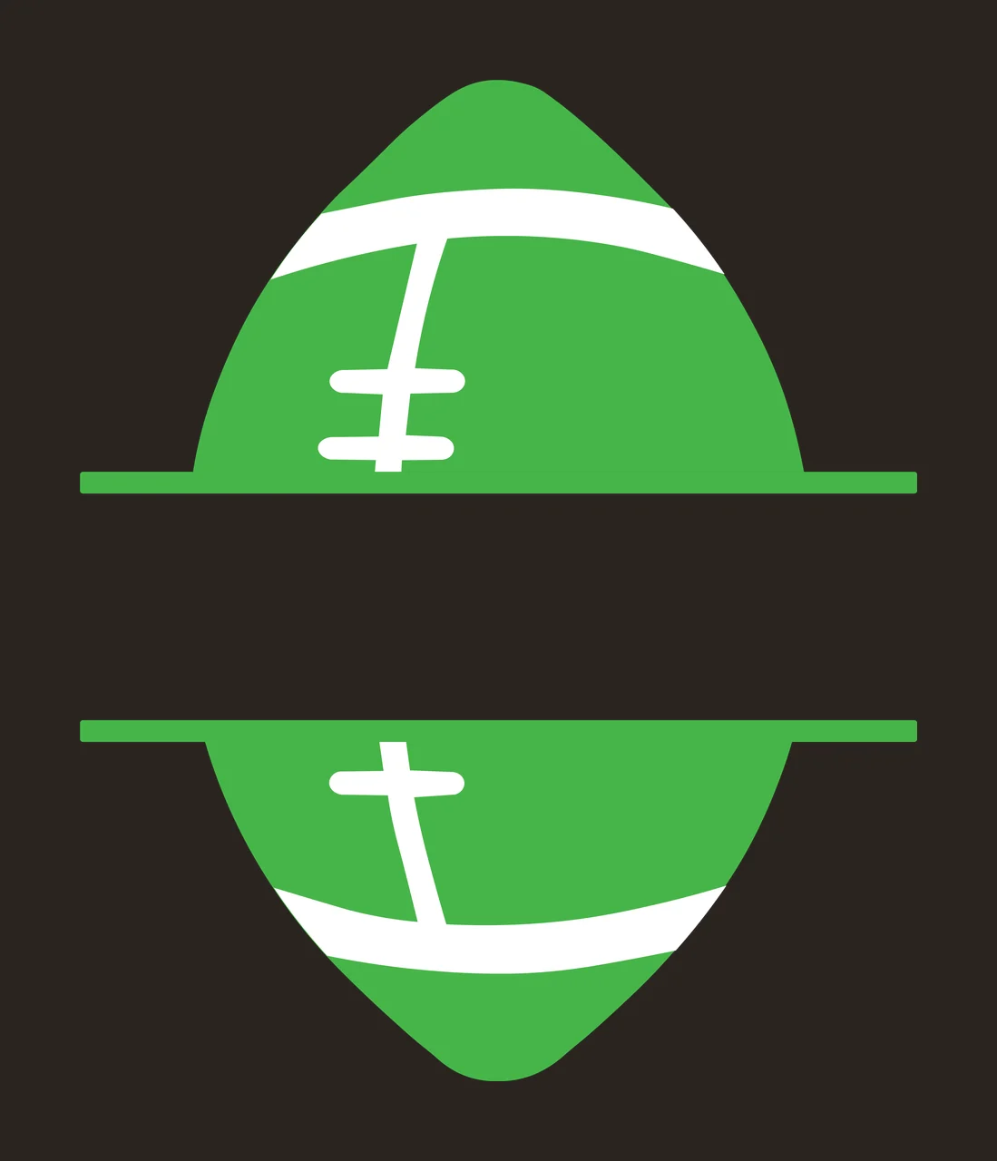 Black Football Shape With A Horizontal Blank White stripe silhouette contrast preview thumbnail