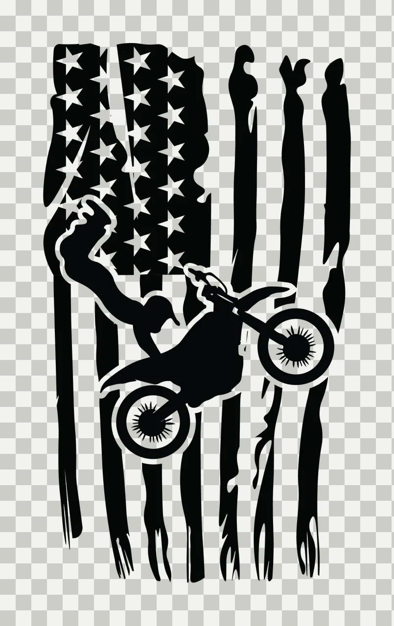 Motocross Vertical Flag Rider Stunt Graphic jumping motorcycle transparency and detail preview thumbnail