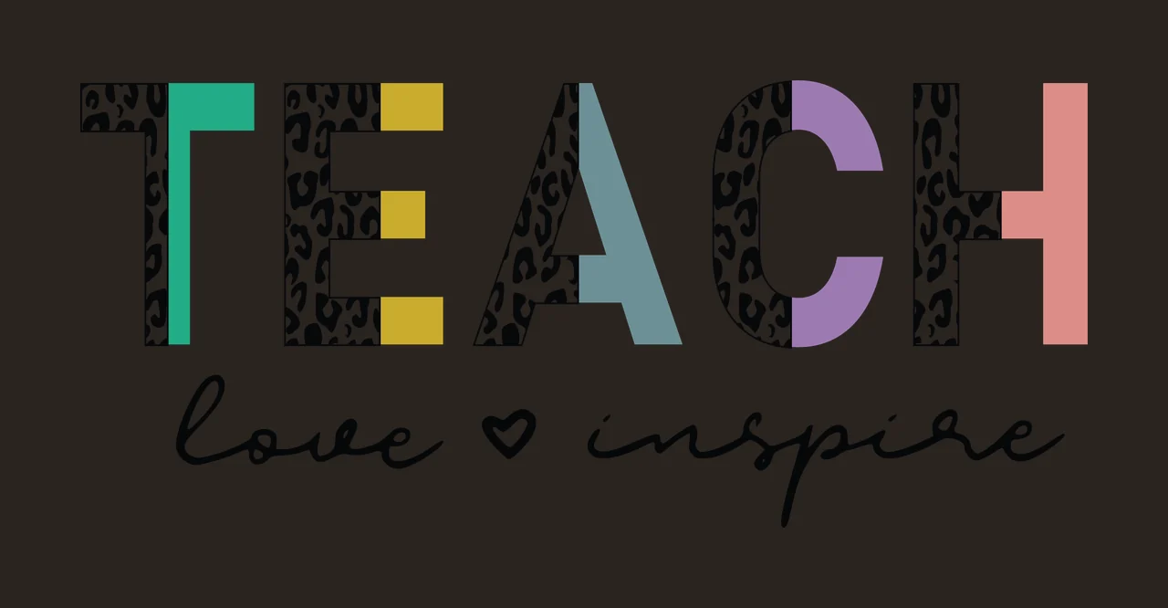 Teach Love Inspire Bold Black Text With Heart display symbol contrast preview thumbnail