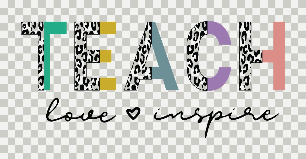 Teach Love Inspire Bold Black Text With Heart display symbol transparency and detail preview thumbnail