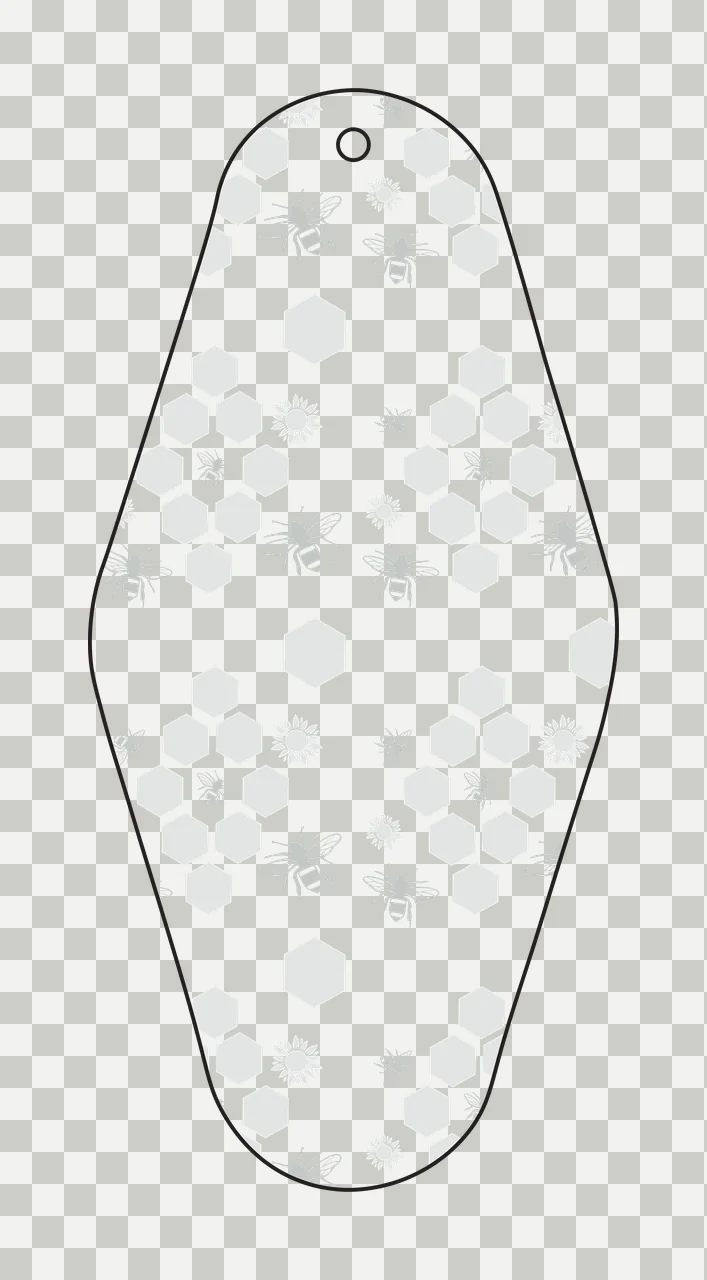 Classic Motel Keychain Hexagon Beehive Pattern With Bees bee transparency and detail preview thumbnail
