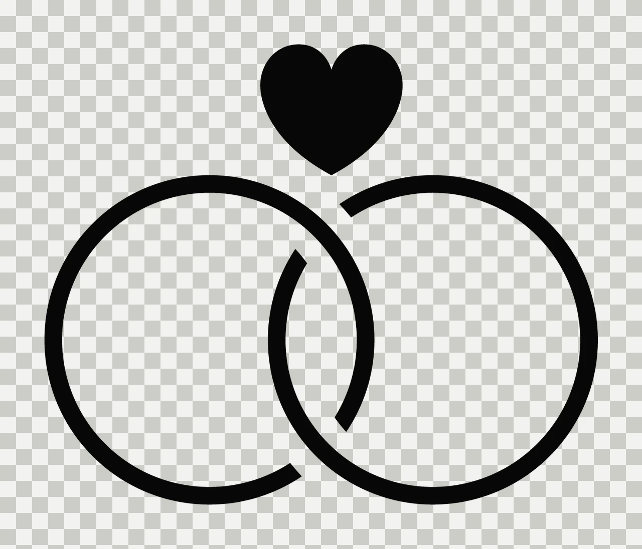 Circles And Heart Overlapping With Circle Love transparency and detail preview thumbnail
