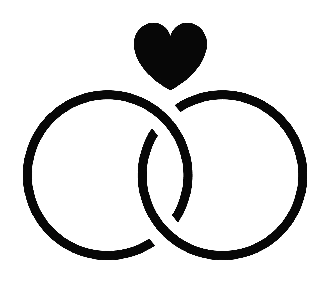 Circles And Heart Overlapping With Circle Love