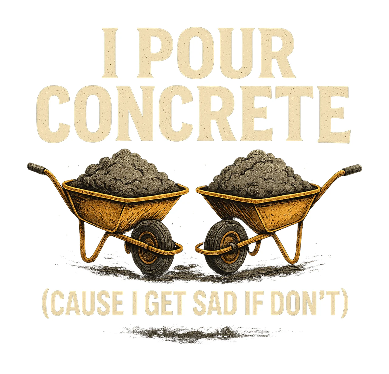Pour Concrete Funny Construction Worker Design Cement Pourer