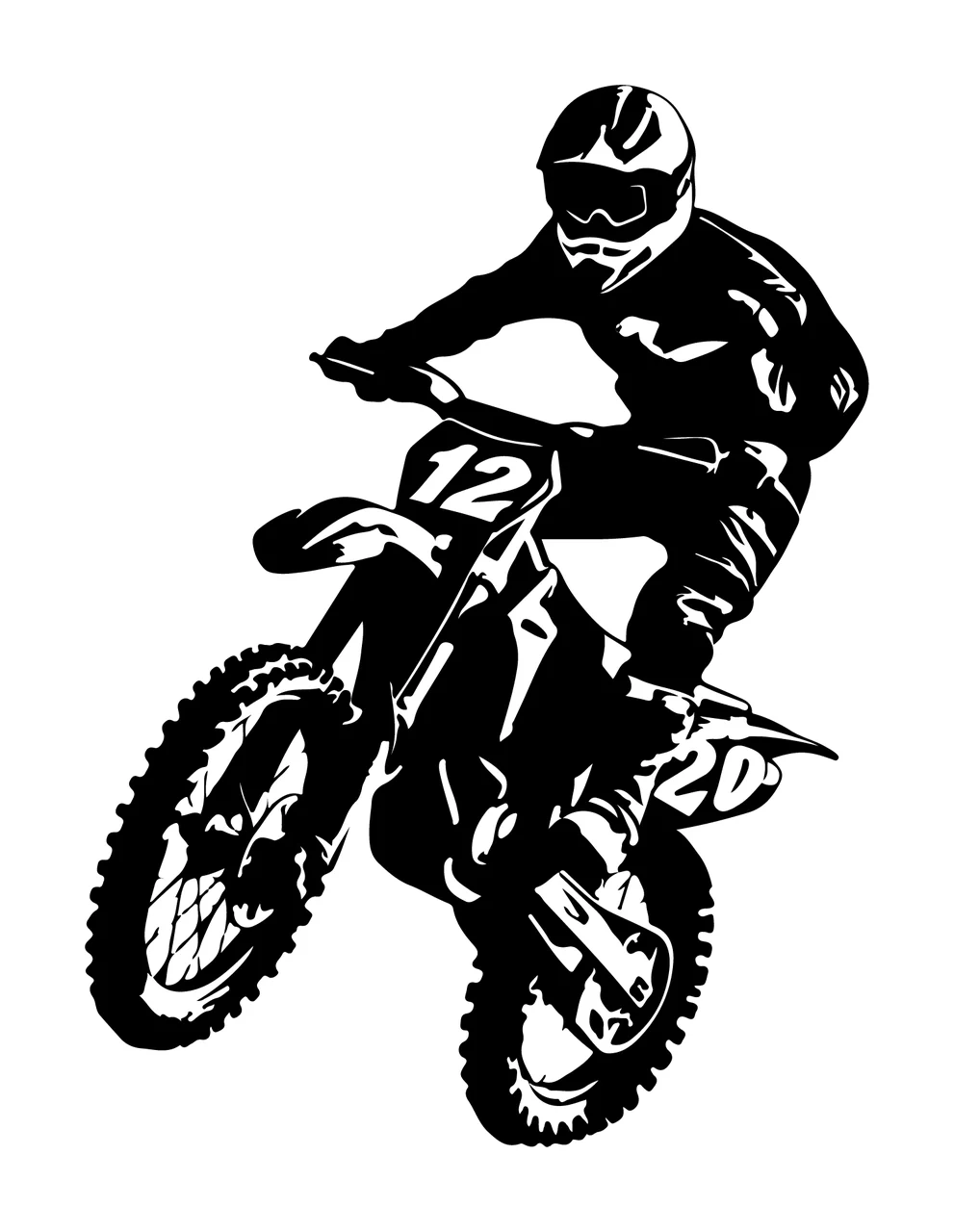 12 20 Dirt Bike Rider Jumping With Number motorcycle helmet