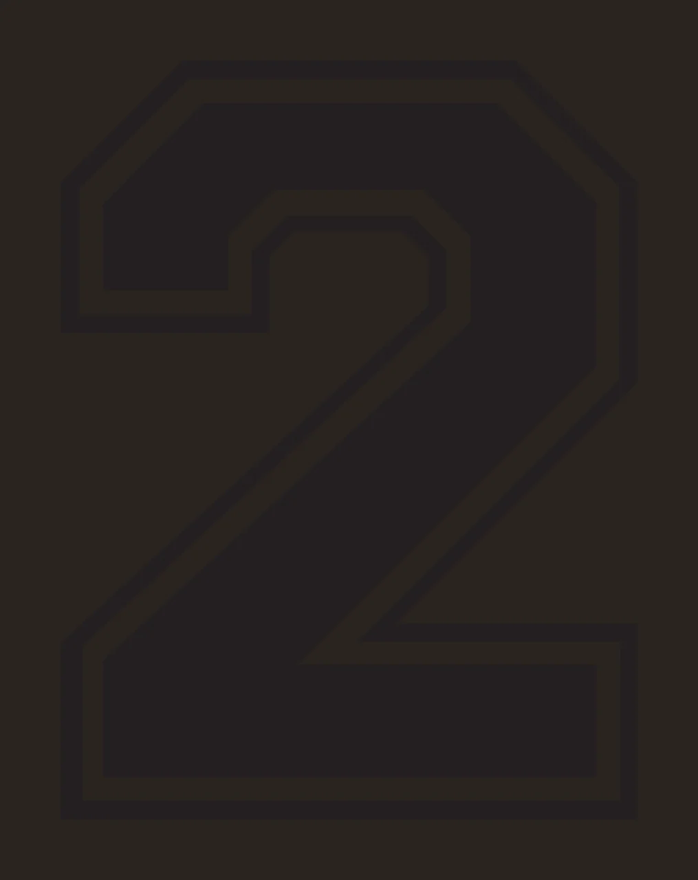 2 Number Design with double outline, block font, varsity and athletic in black and white contrast preview thumbnail
