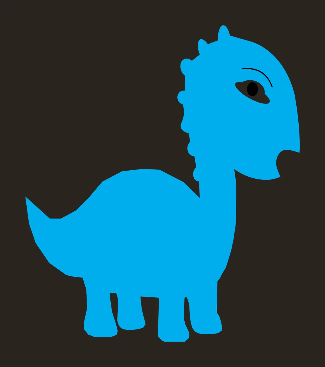 Creature Standing With Cartoon And Spike In Black contrast preview thumbnail