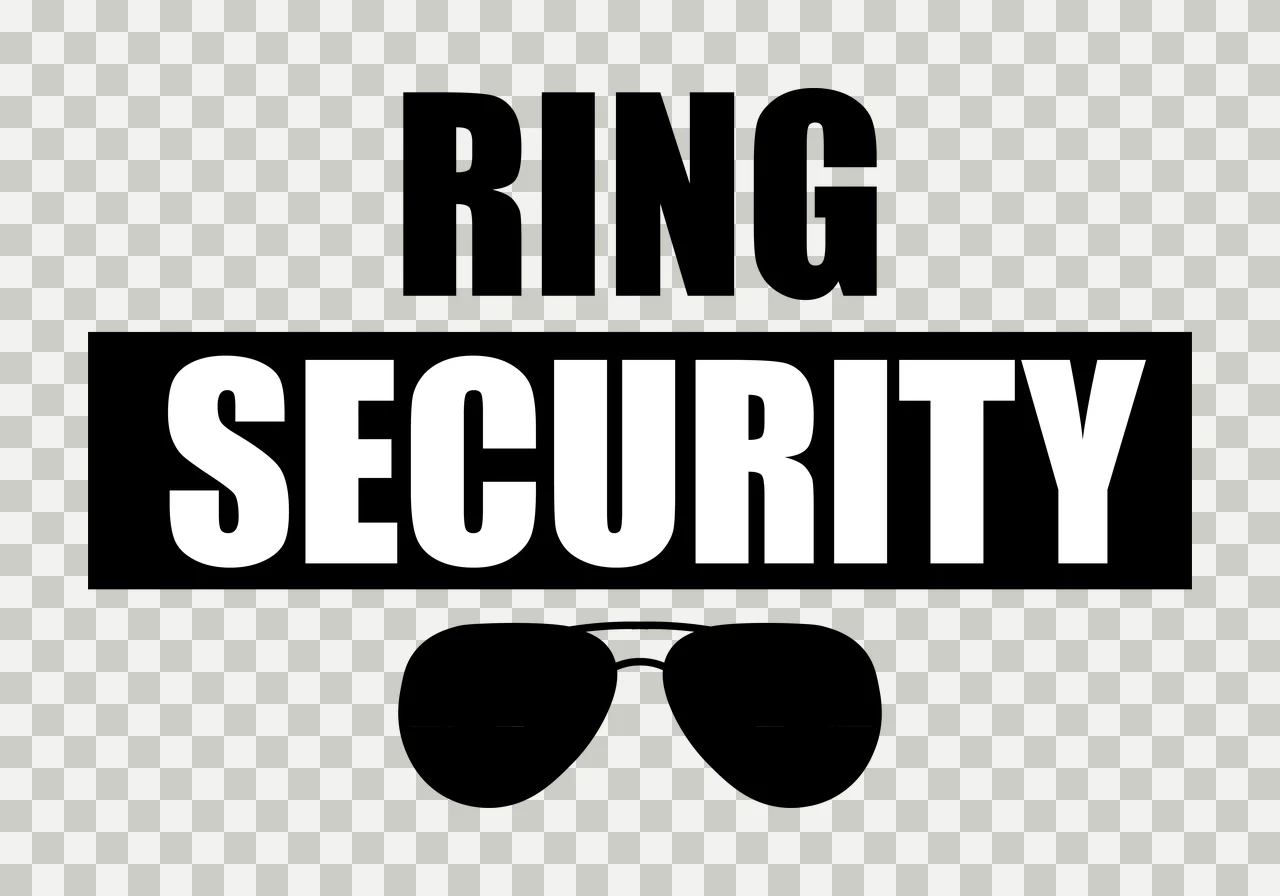 Ring Security Text With Sunglasses Icon rectangle minimalist transparency and detail preview thumbnail