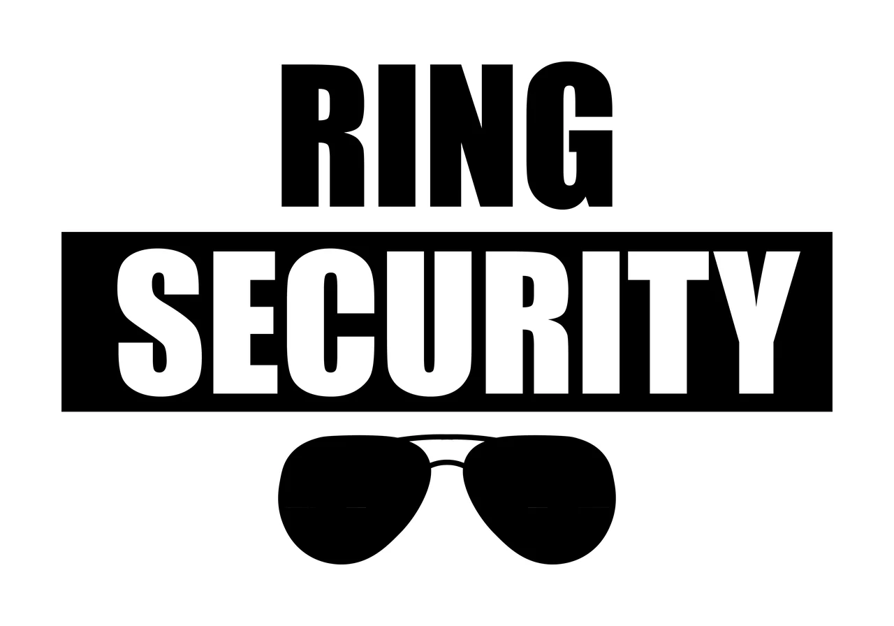 Ring Security Text With Sunglasses Icon rectangle minimalist