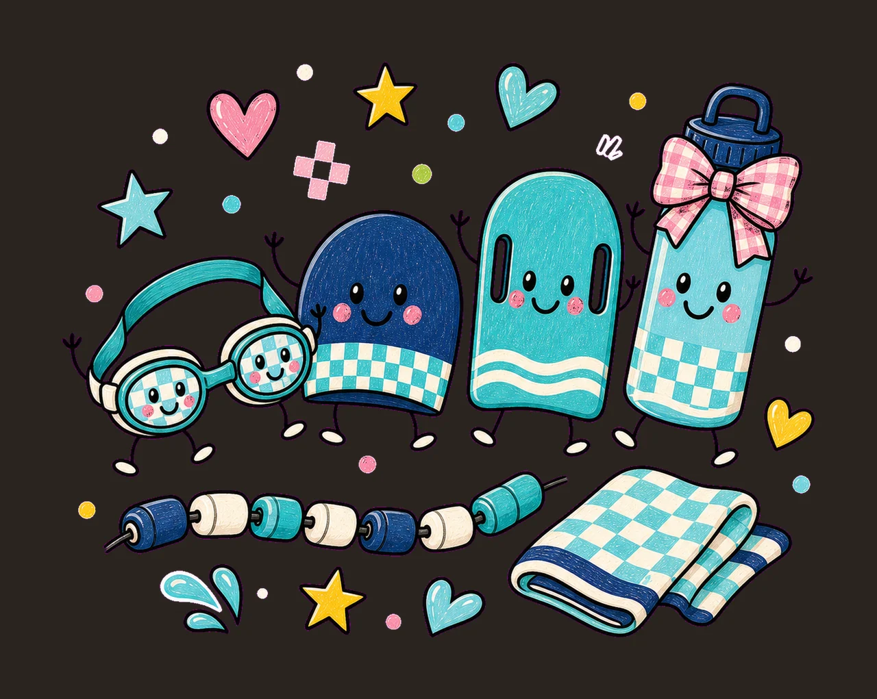 swim team 02 preppy checker sublimation instant shirt design contrast preview thumbnail