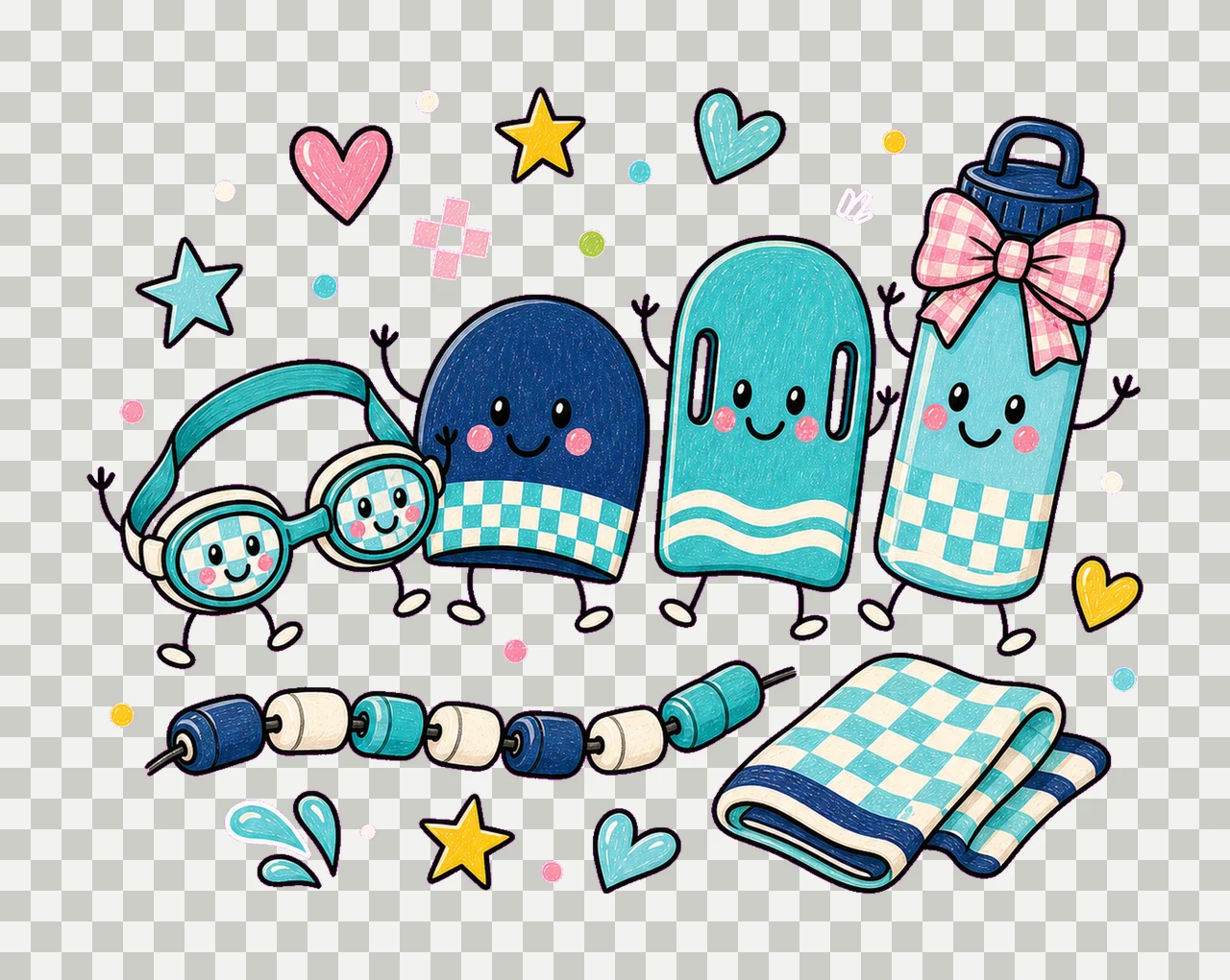 swim team 02 preppy checker sublimation instant shirt design transparency and detail preview thumbnail