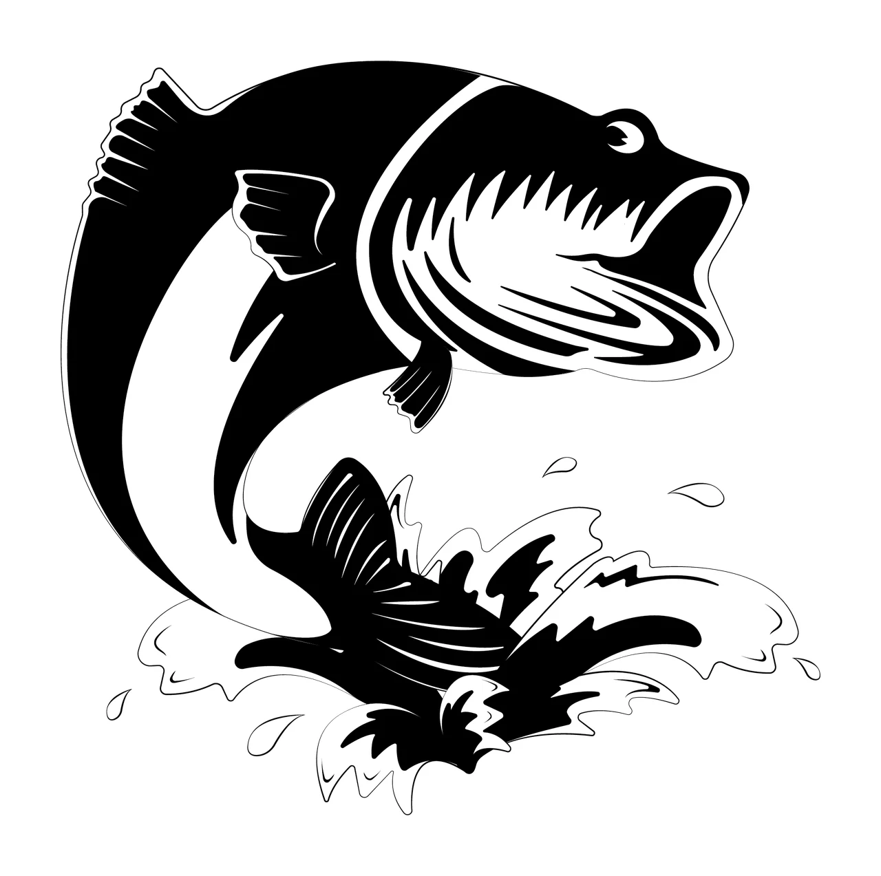 Fish Jumping Silhouette With Water Splash black nature 1 F16 hunting