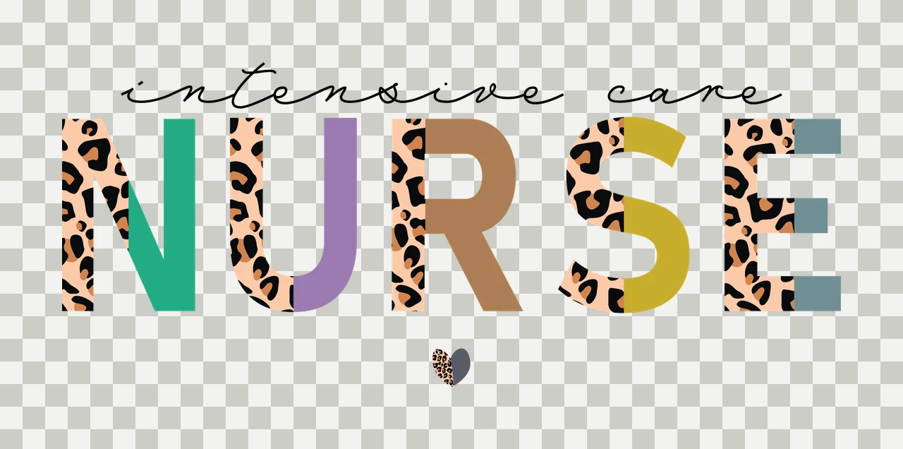 Intensive Care Nurse With Small Heart display typography black transparency and detail preview thumbnail