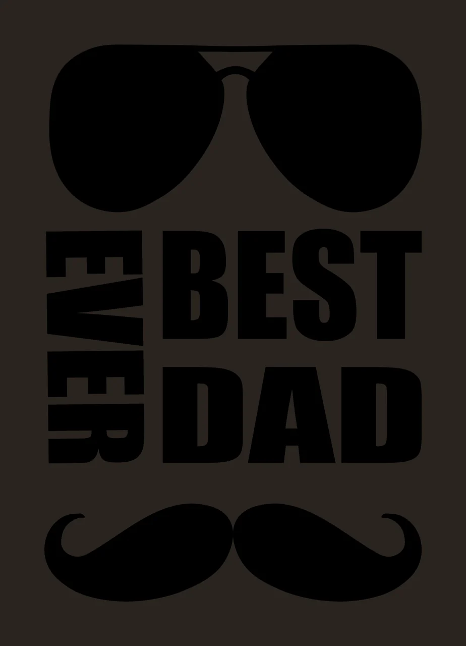 Best Dad Ever Text With Sunglasses And Mustache contrast preview thumbnail