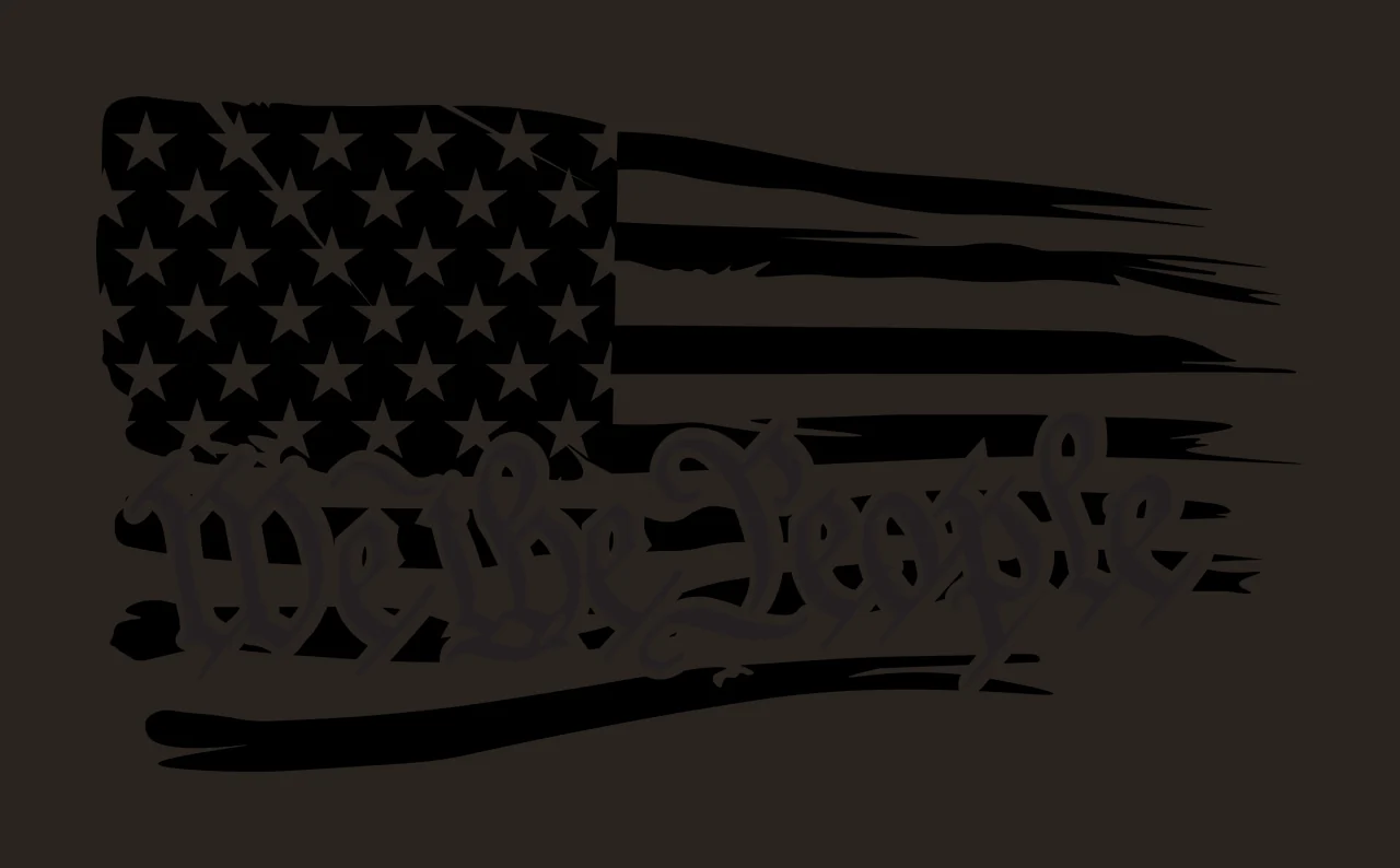We The People Distressed Flag Design American stars stripes contrast preview thumbnail