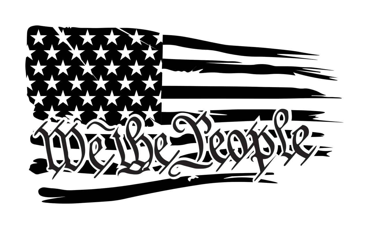 We The People Distressed Flag Design American stars stripes