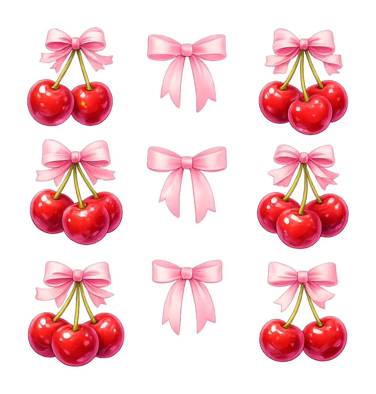 Cherry Coquette Valentines Day Design Cute Cherry Bow Shirt