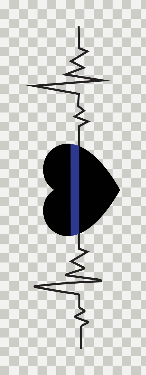 Heart Icon Integrated Into A Vertical Heartbeat Line graphic transparency and detail preview thumbnail