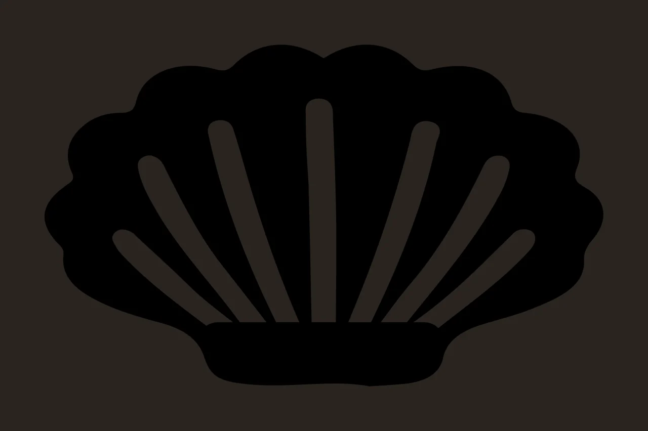 Sea Black Shell Graphic With Internal Vertical Lines white contrast preview thumbnail