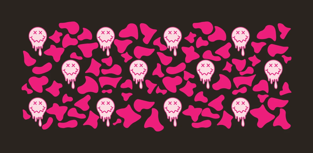Can Glass Wrap Dripping Circles And Abstract Blob shapes repeated contrast preview thumbnail