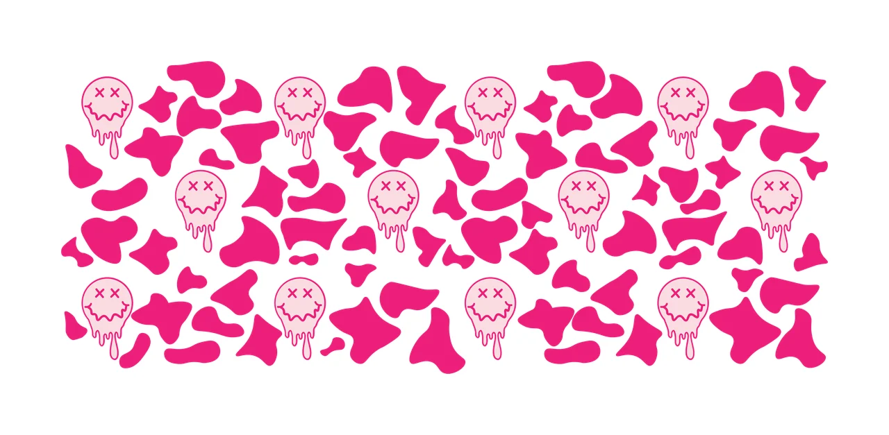 Can Glass Wrap Dripping Circles And Abstract Blob shapes repeated
