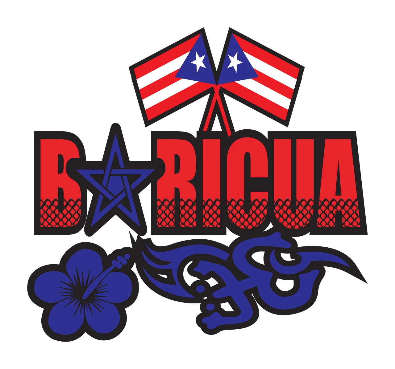 Barista Text With Coffee Elements flags star flower swirls