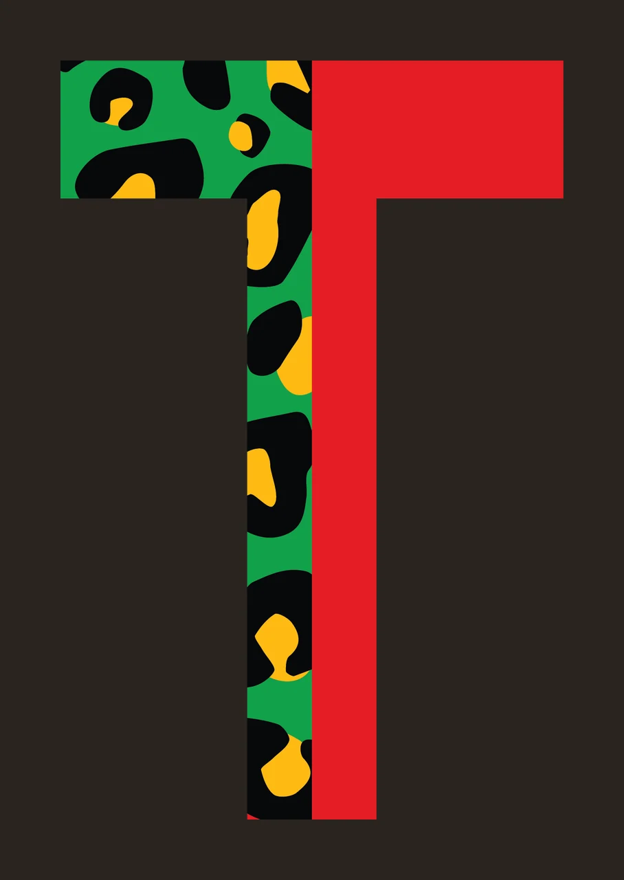 Can Glass Wrap T Letter With Animal Pattern contrast preview thumbnail