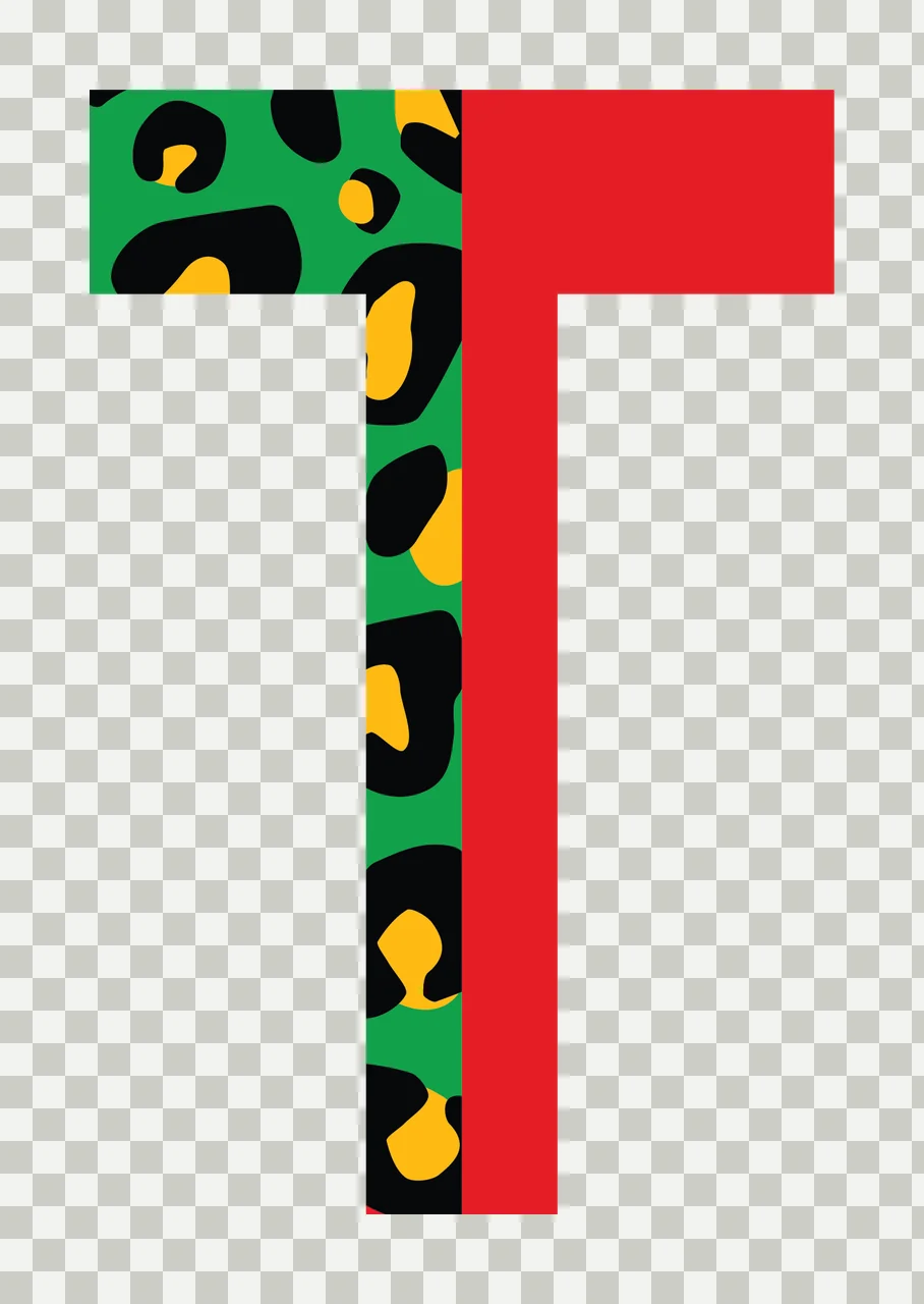 Can Glass Wrap T Letter With Animal Pattern transparency and detail preview thumbnail