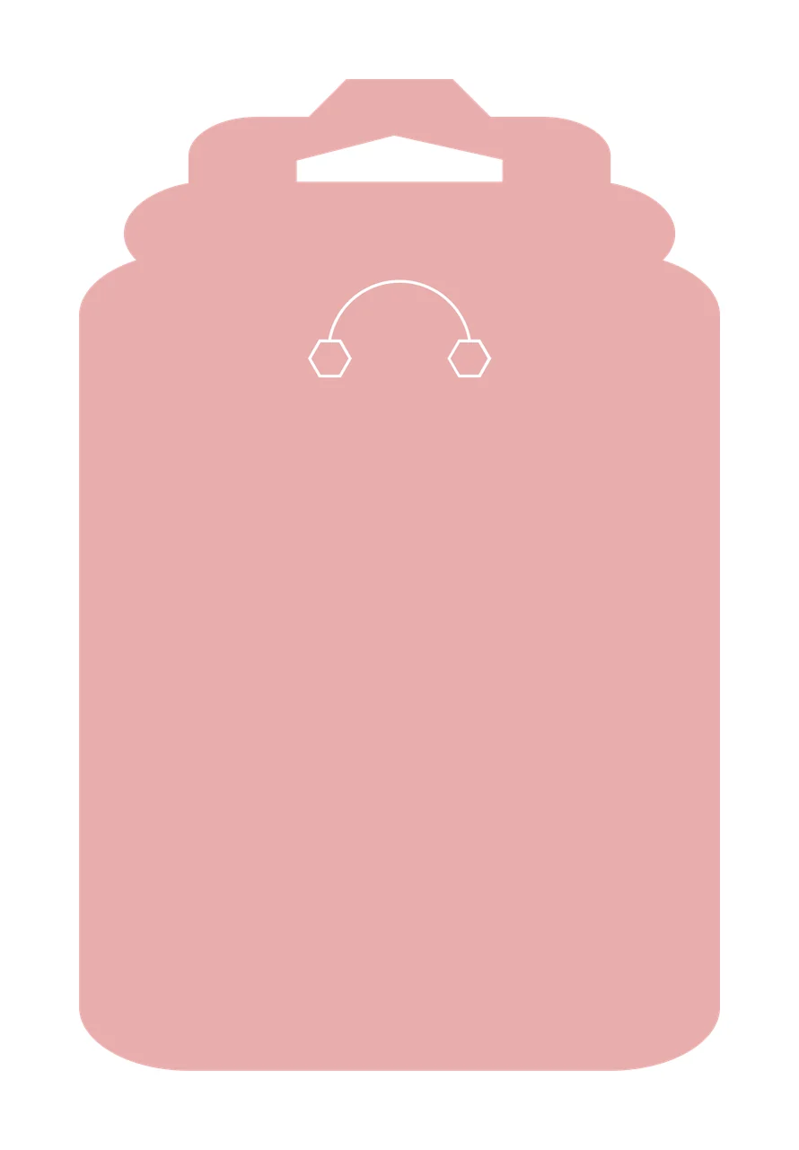 Keychain Black Rectangular Retail Hang Tag rectangle cutout