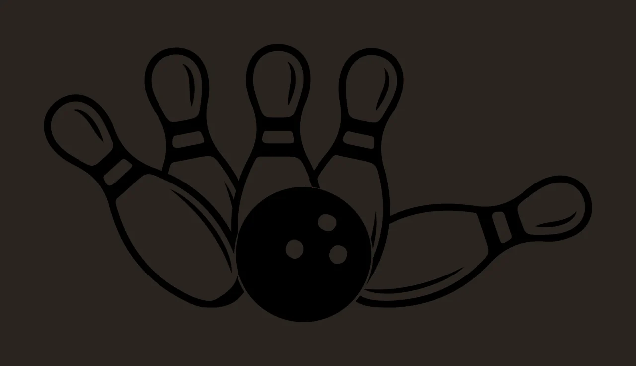 Bowling Game Striking With Sports And Pins contrast preview thumbnail