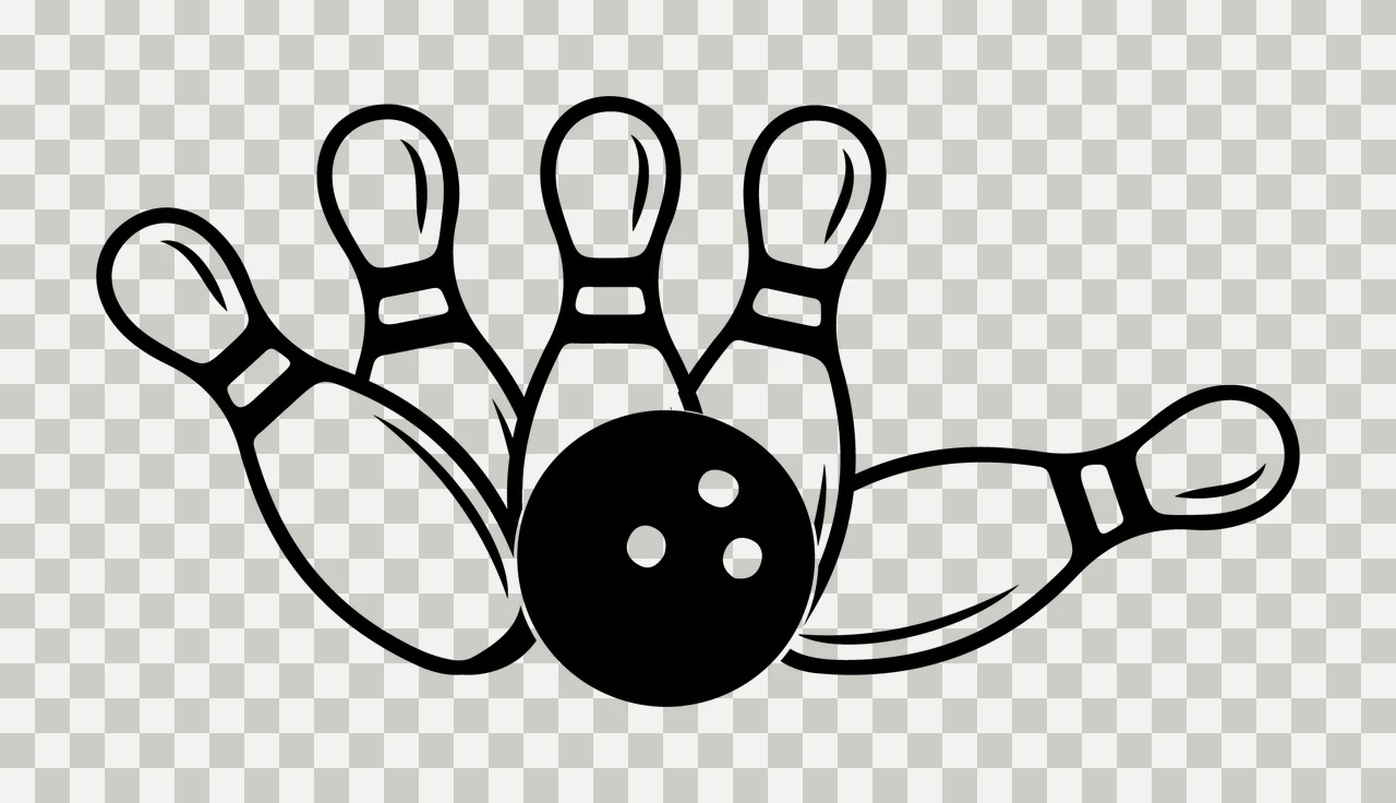 Bowling Game Striking With Sports And Pins transparency and detail preview thumbnail
