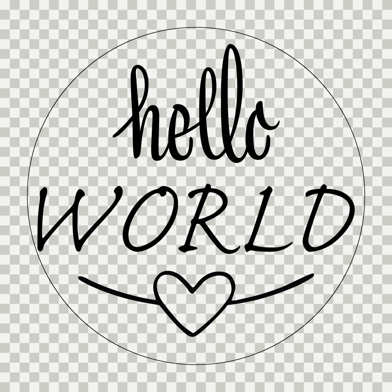 Circular Design With Calligraphy Text And Small Heart Embellishing transparency and detail preview thumbnail
